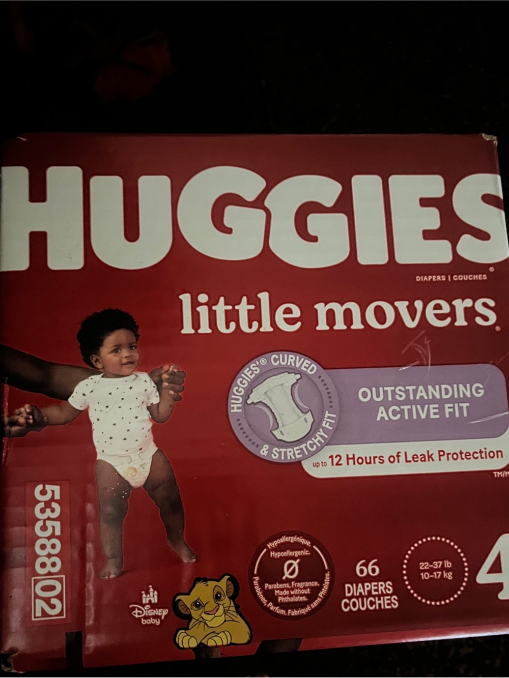 Huggies Little Movers Size 4 Red Diapers - 66 Count